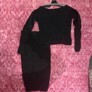 NAADAM Black Cashmere sweater and skirt set